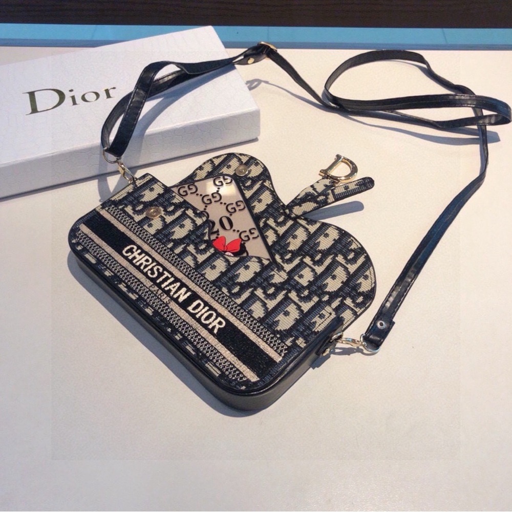 Dior Classic Monogram Canvas Multi-Purpose Cell Phone Bag/Crossbody Bag
